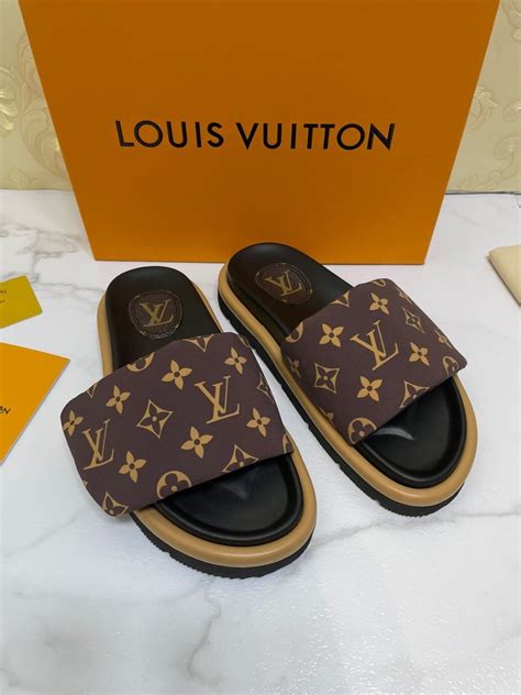 louis vuitton slipper men|Louis Vuitton monogram flip flops.